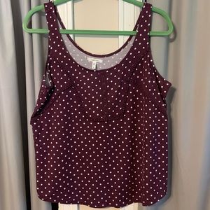 NWT Maurices polka dot tank